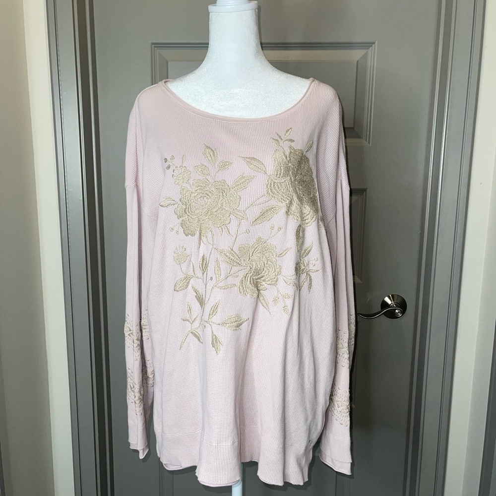 Johnny Was Shirt Womens Pink Floral sweatshirt